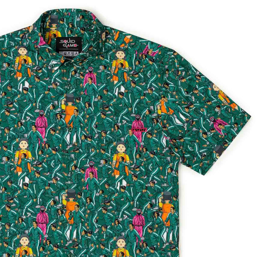 RSVLTS First Game KUNUFLEX Short Sleeve Shirt in Green — front view