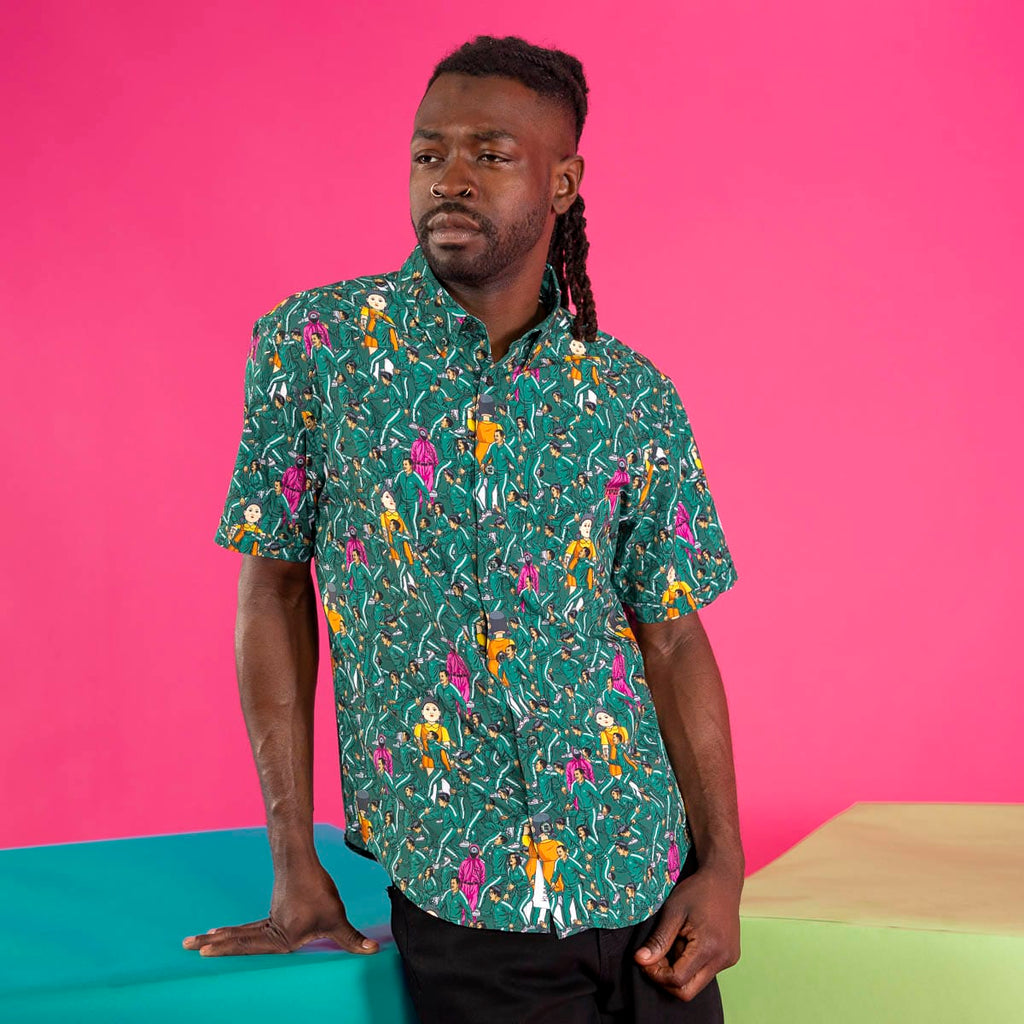 RSVLTS First Game KUNUFLEX Short Sleeve Shirt in Green — detail 2