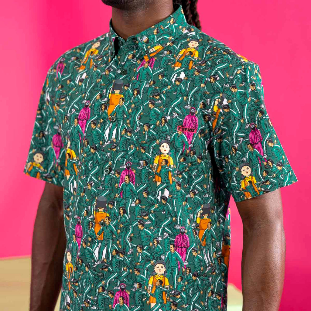 RSVLTS First Game KUNUFLEX Short Sleeve Shirt in Green — detail 4