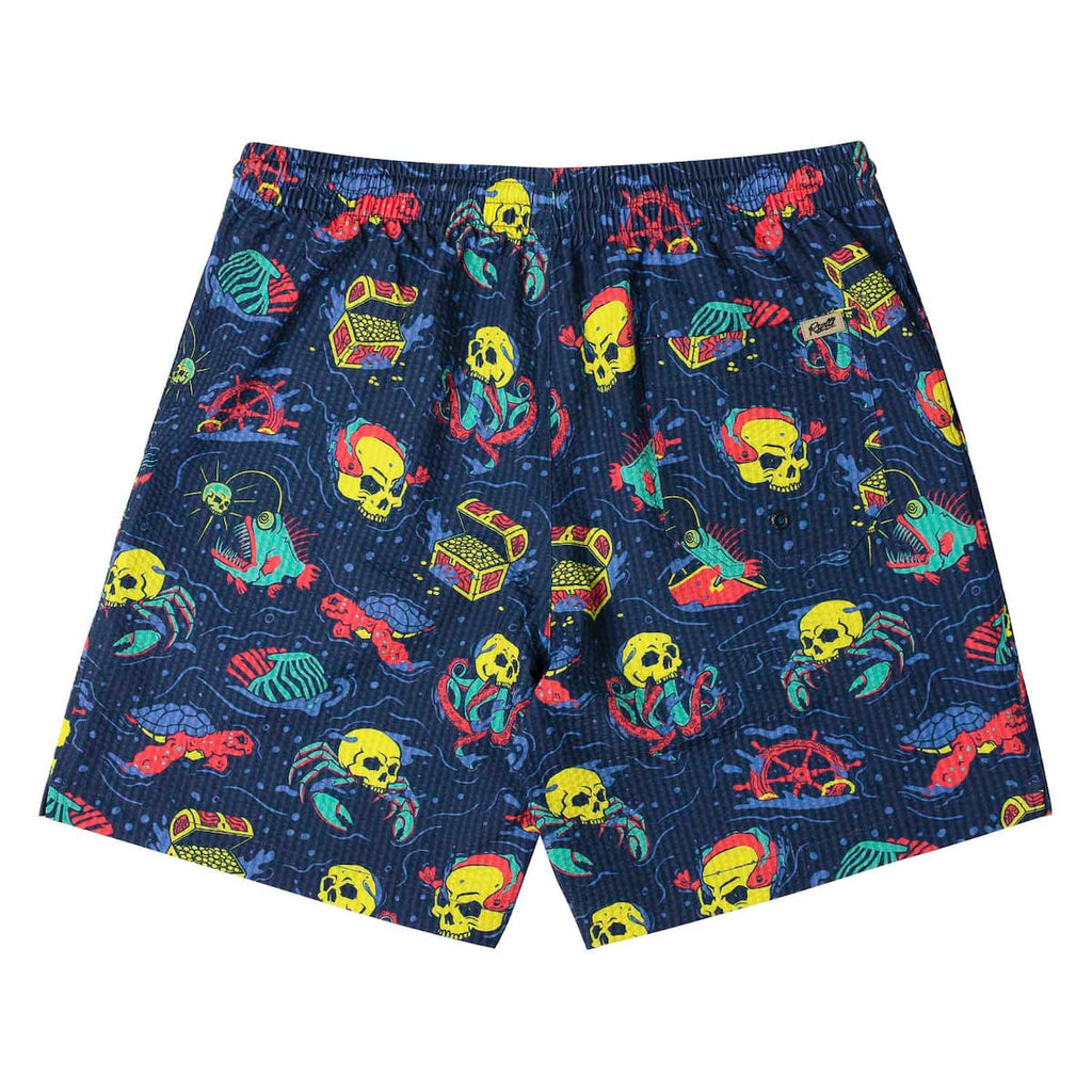 RSVLTS What Lies Beneath Stretch Seersucker Hybrid Shorts in Blue — detail 6