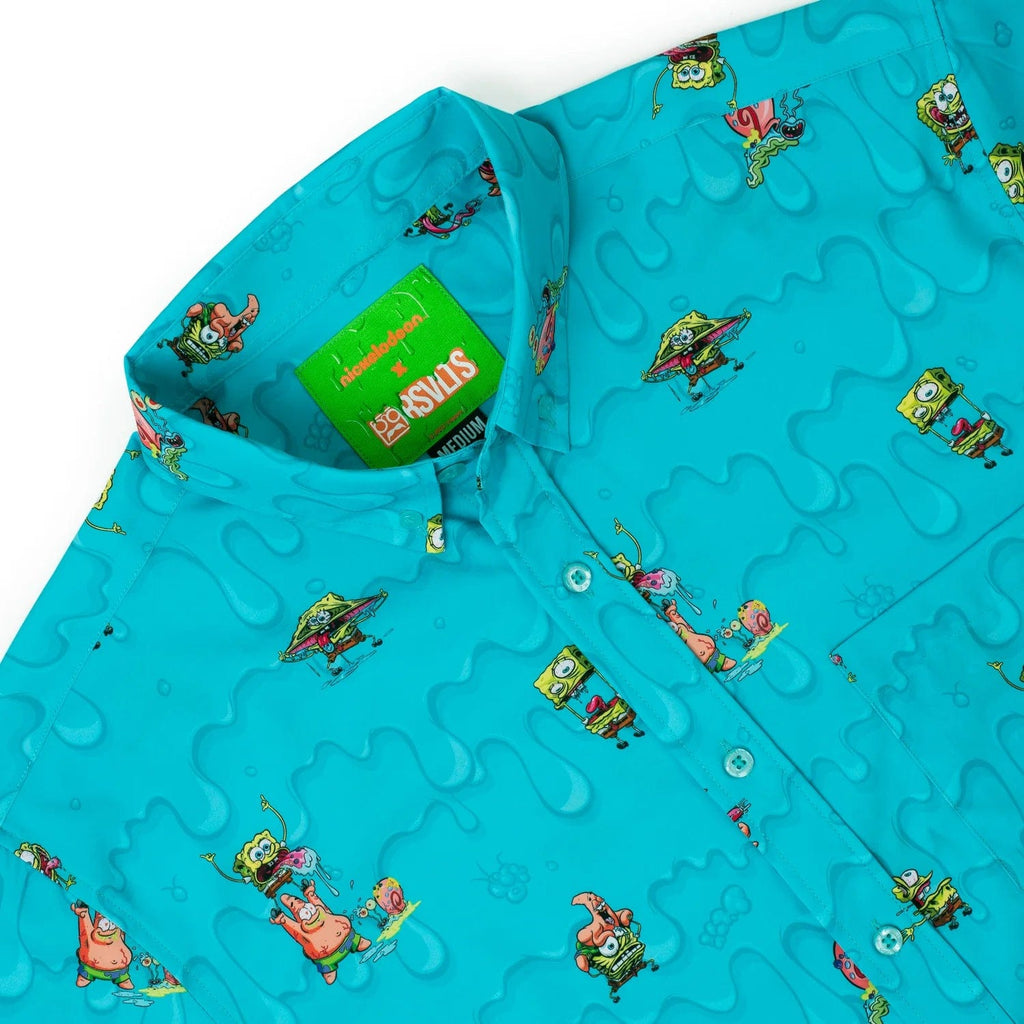 RSVLTS Trippy Bobs (Light Blue) KUNUFLEX Short Sleeve Shirt in Blue — detail 3