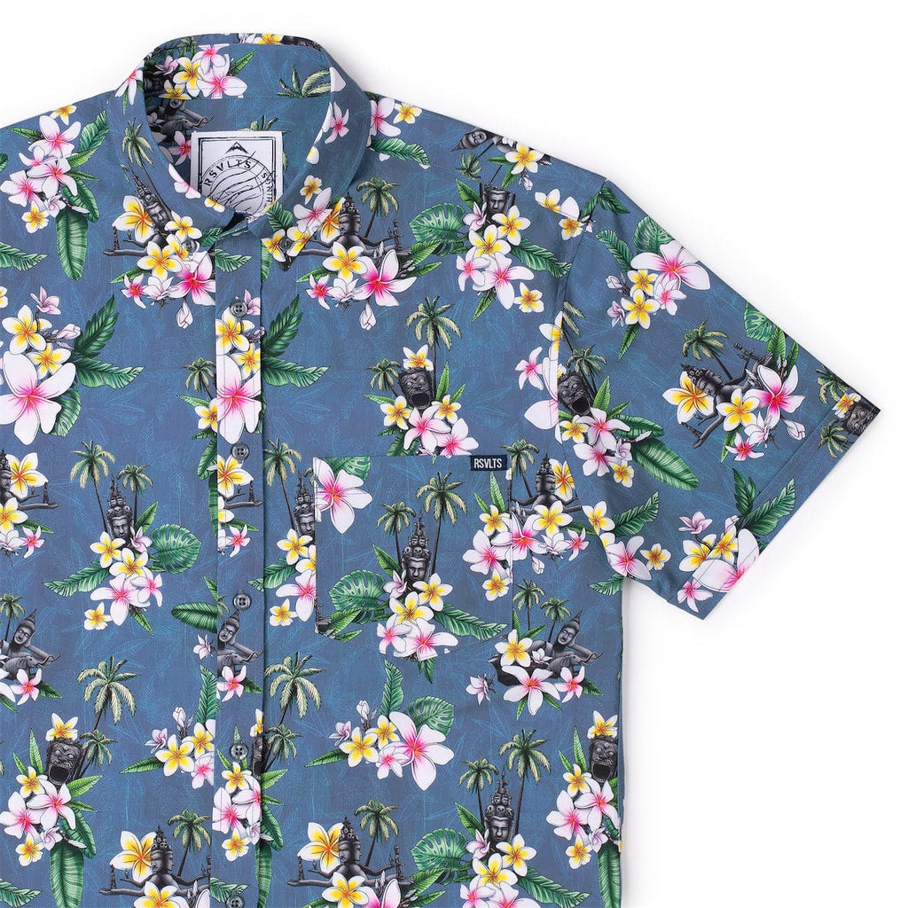 RSVLTS Wander Laos KUNUFLEX Short Sleeve Shirt in Gray — detail 5