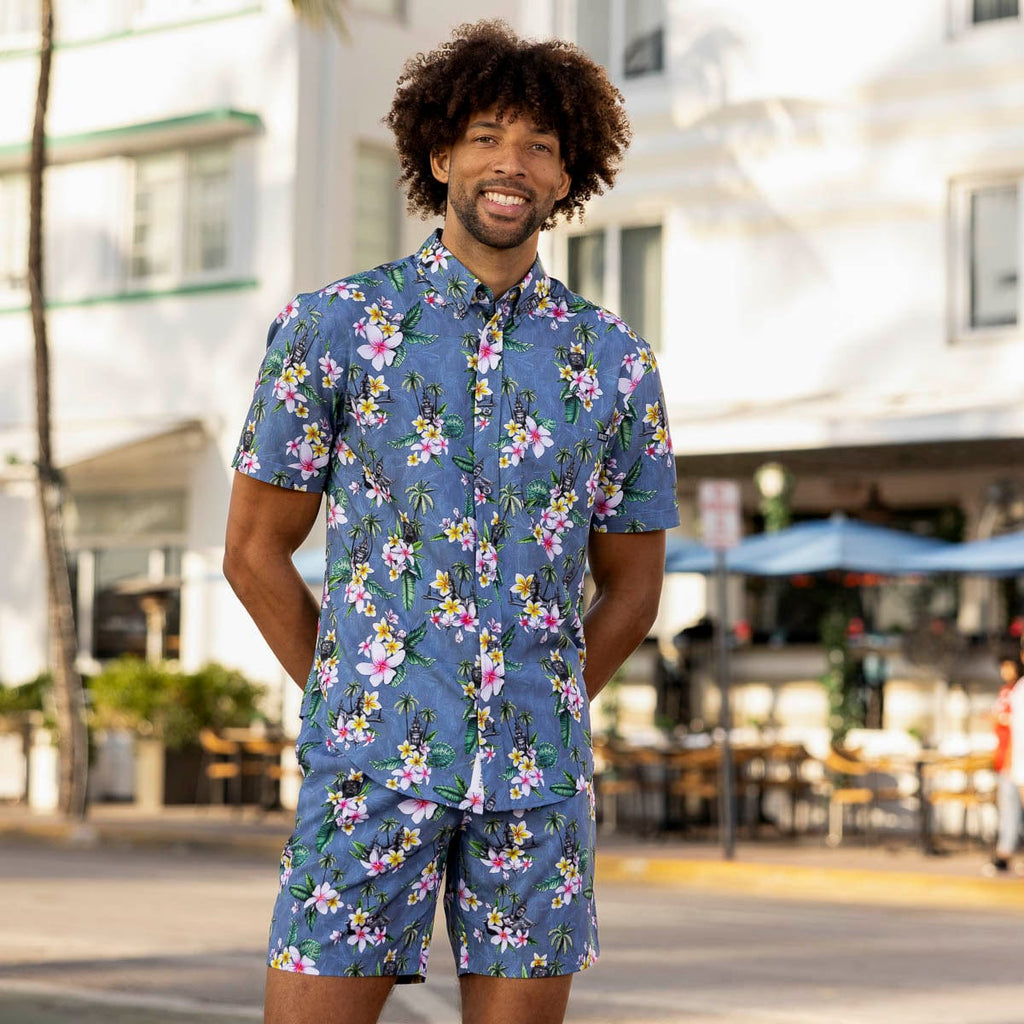 RSVLTS Wander Laos KUNUFLEX Short Sleeve Shirt in Gray — detail 6
