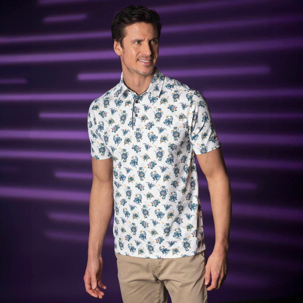 RSVLTS Dino Might All-Day Polo in Gray — detail 4