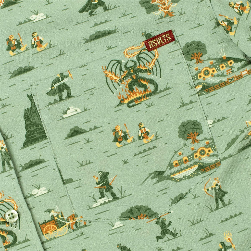 RSVLTS Frodo's Journey KUNUFLEX Short Sleeve Shirt in Green — detail 10