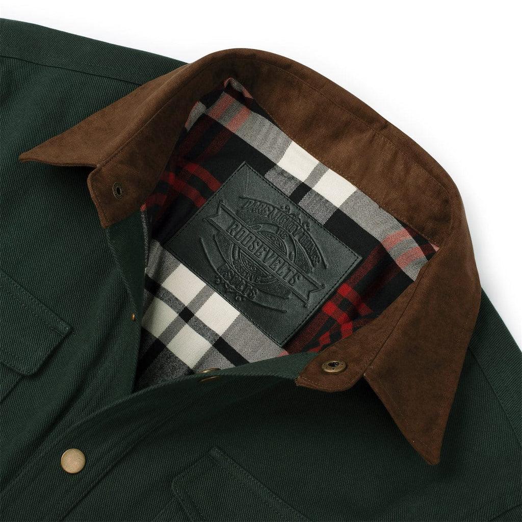 RSVLTS Hunter Green Heavy-Duty Shirt Jacket in Green — detail 4
