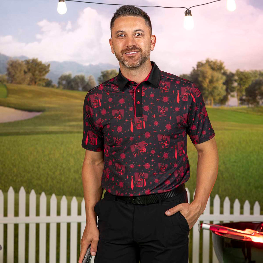 RSVLTS Happy Vader’s Day All-Day Polo in Black — detail 6