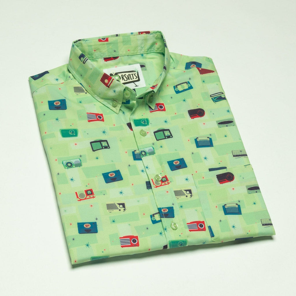 RSVLTS HiFi KUNUFLEX Short Sleeve Shirt in Green — detail 6