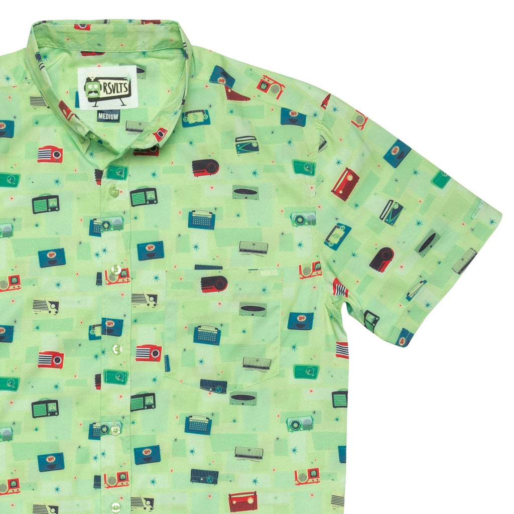 RSVLTS HiFi KUNUFLEX Short Sleeve Shirt in Green — front view