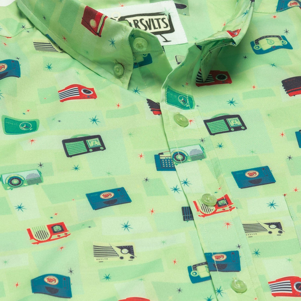 RSVLTS HiFi KUNUFLEX Short Sleeve Shirt in Green — detail 4