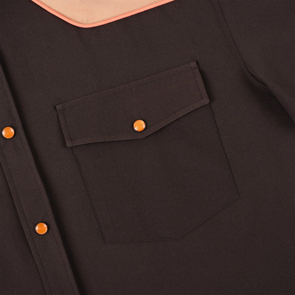 RSVLTS Adventure Awaits Roper Short Sleeve Shirt in Brown — detail 6