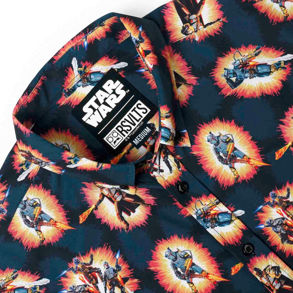RSVLTS A Real Mandalorian Hero KUNUFLEX Short Sleeve Shirt in Black — detail 7