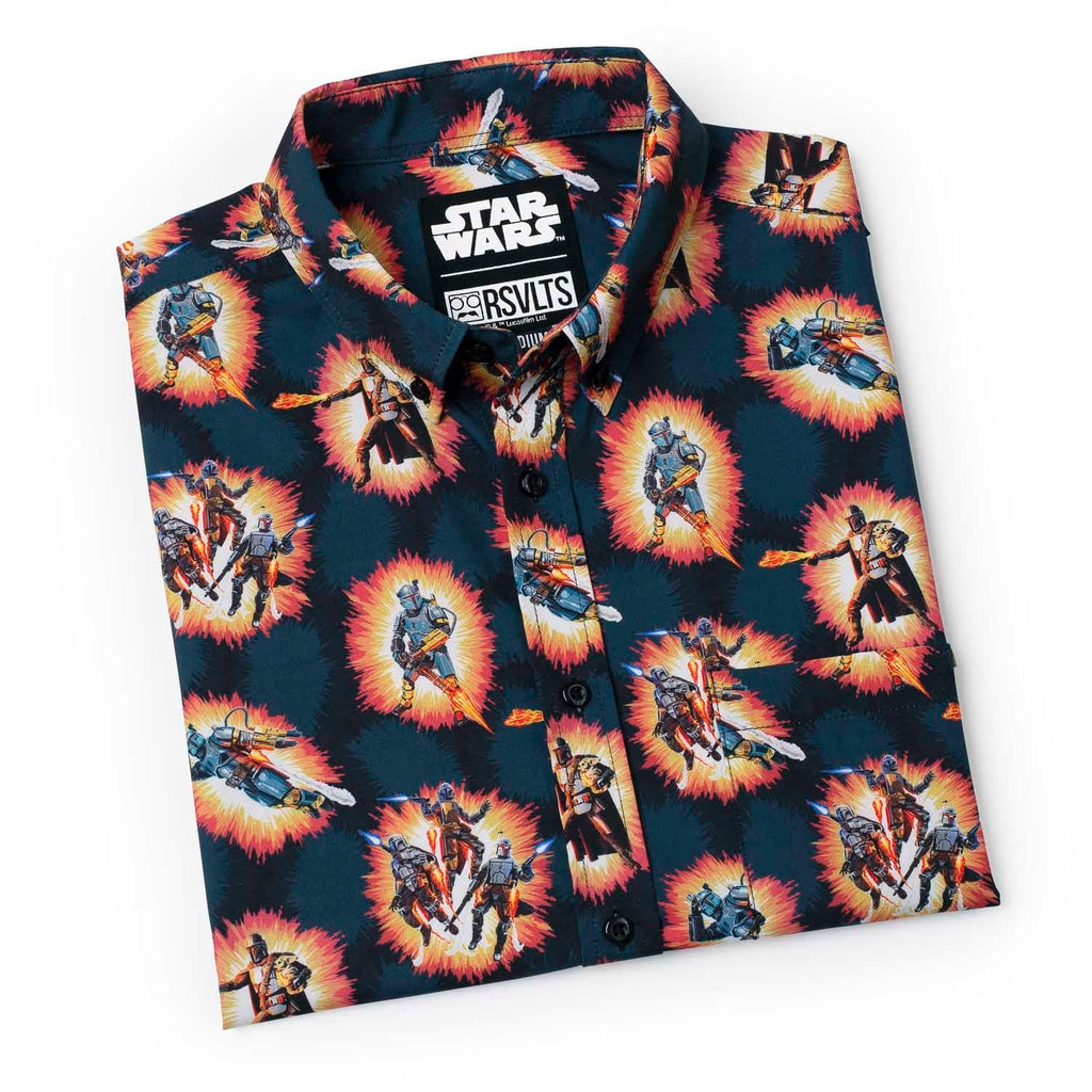 RSVLTS A Real Mandalorian Hero KUNUFLEX Short Sleeve Shirt in Black — detail 10