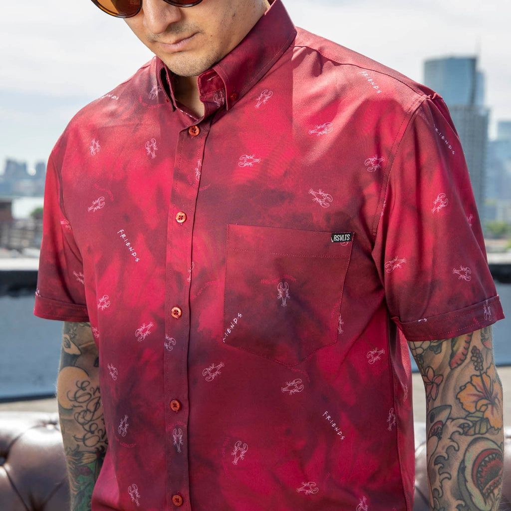 RSVLTS The One With Ross & Rachel KUNUFLEX Short Sleeve Shirt in Red — detail 7