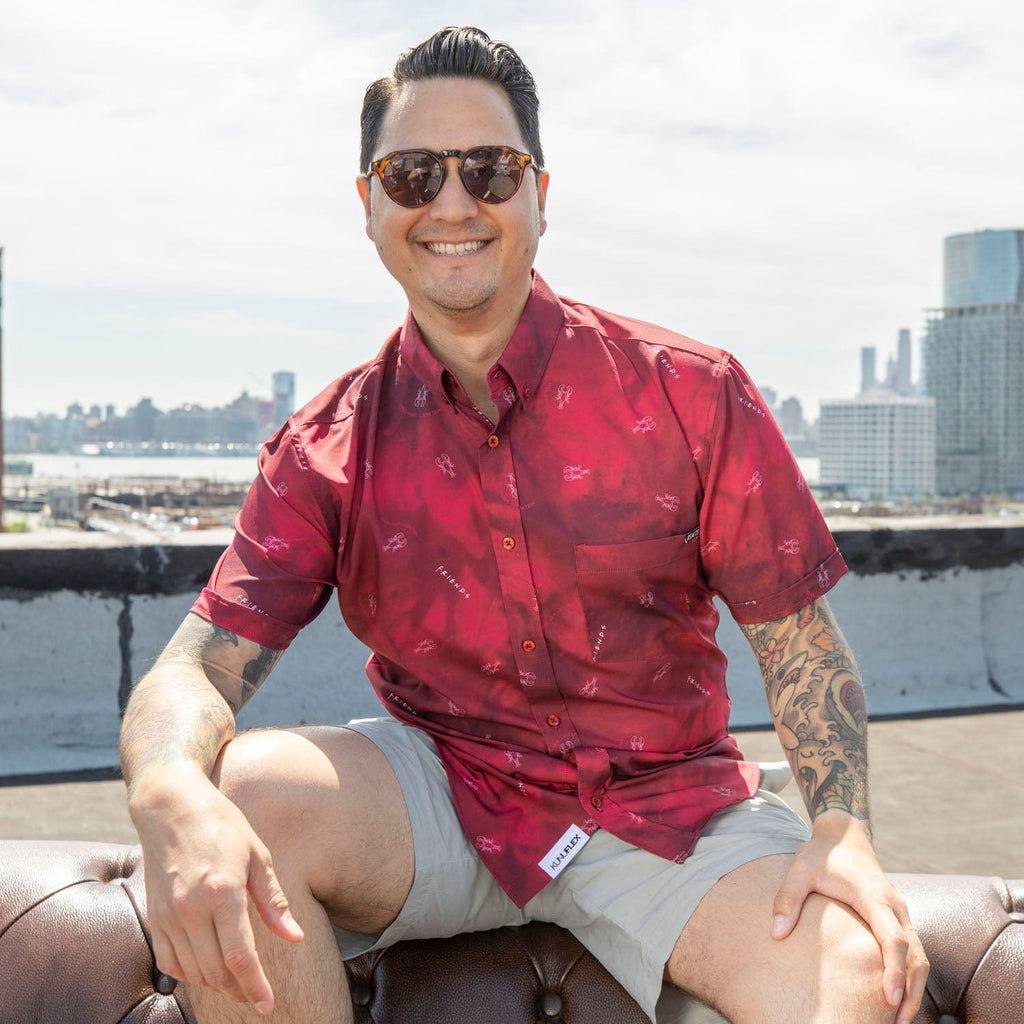 RSVLTS The One With Ross & Rachel KUNUFLEX Short Sleeve Shirt in Red — detail 3