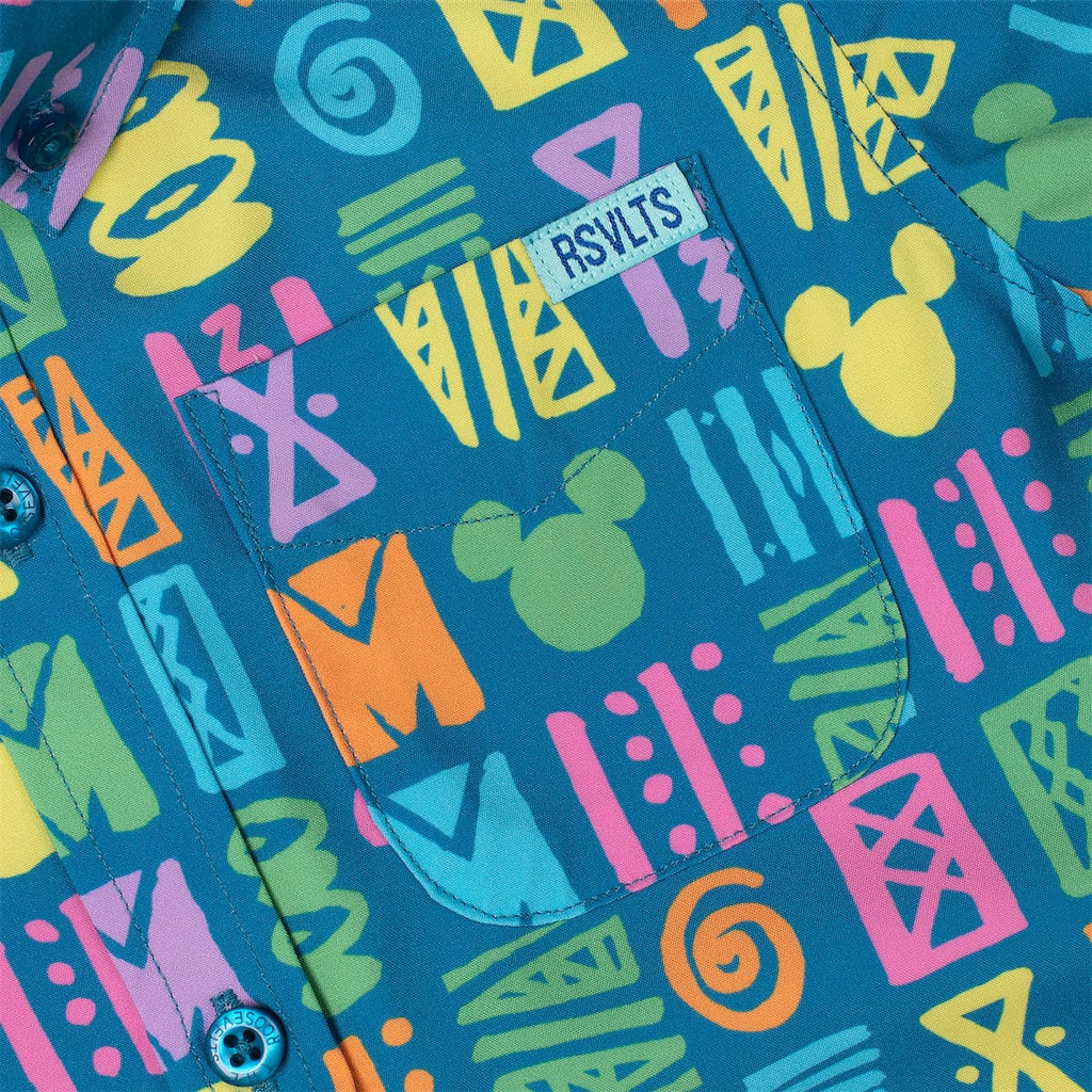 RSVLTS Mickey's Surfside Summer Preschool KUNUFLEX Short Sleeve Shirt in Blue — detail 4