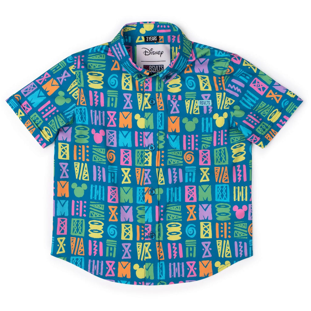 RSVLTS Mickey's Surfside Summer Preschool KUNUFLEX Short Sleeve Shirt in Blue — front view