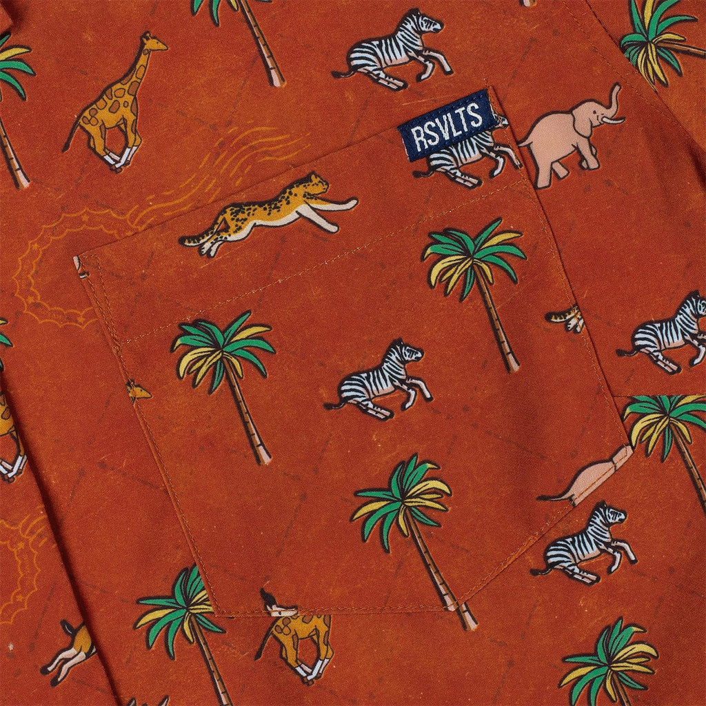 RSVLTS Destination Darjeeling Women's KUNUFLEX Short Sleeve Shirt in Brown — detail 6