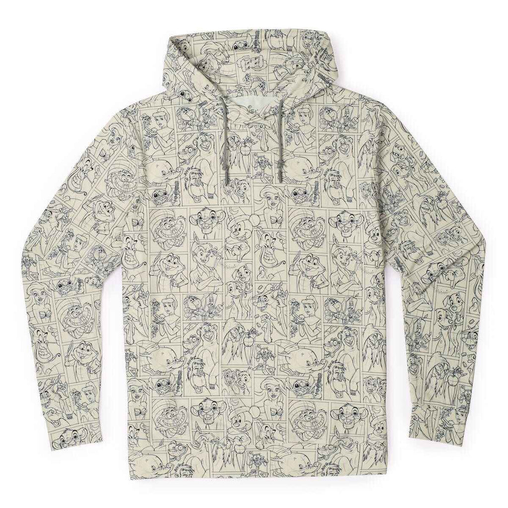 RSVLTS Drawn To Life (Sketch) Performance Hoodie in White — front view