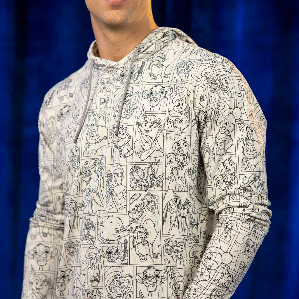 RSVLTS Drawn To Life (Sketch) Performance Hoodie in White — detail 4