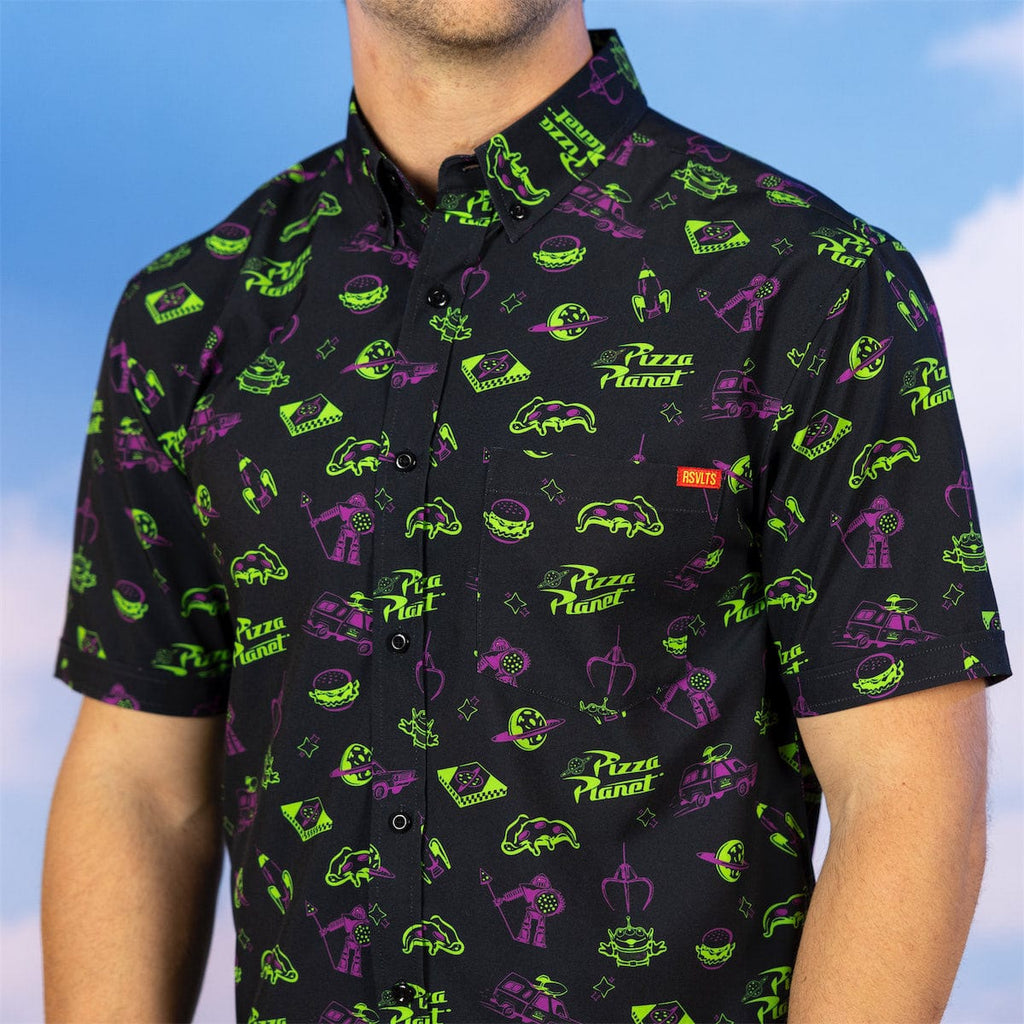 RSVLTS Cleared to Enter KUNUFLEX Short Sleeve Shirt in Black — detail 5