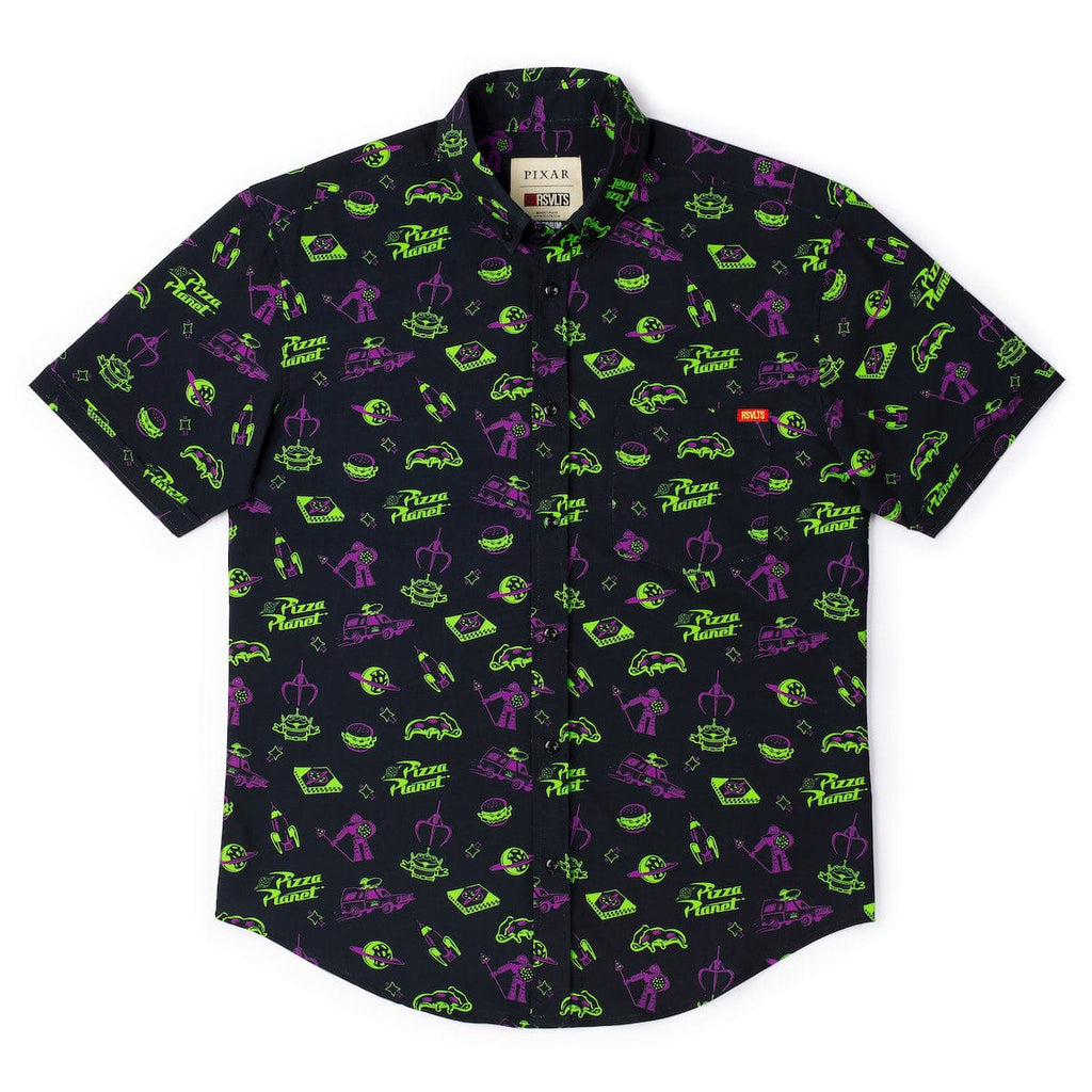 RSVLTS Cleared to Enter KUNUFLEX Short Sleeve Shirt in Black — detail 6