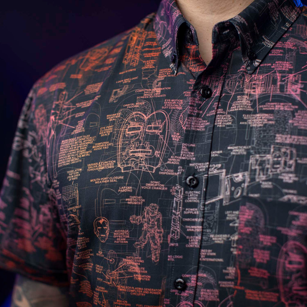 RSVLTS The J.A.R.V.I.S. KUNUFLEX Short Sleeve Shirt in Black — detail 13