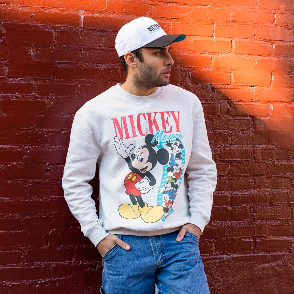 RSVLTS Mickey Through the Ears Crewneck Sweatshirt in Gray — detail 4