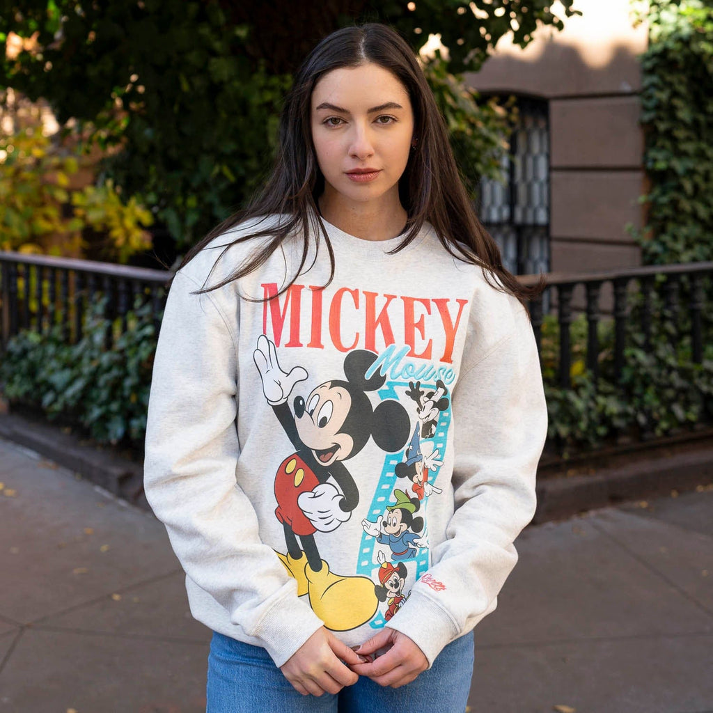 RSVLTS Mickey Through the Ears Crewneck Sweatshirt in Gray — detail 6
