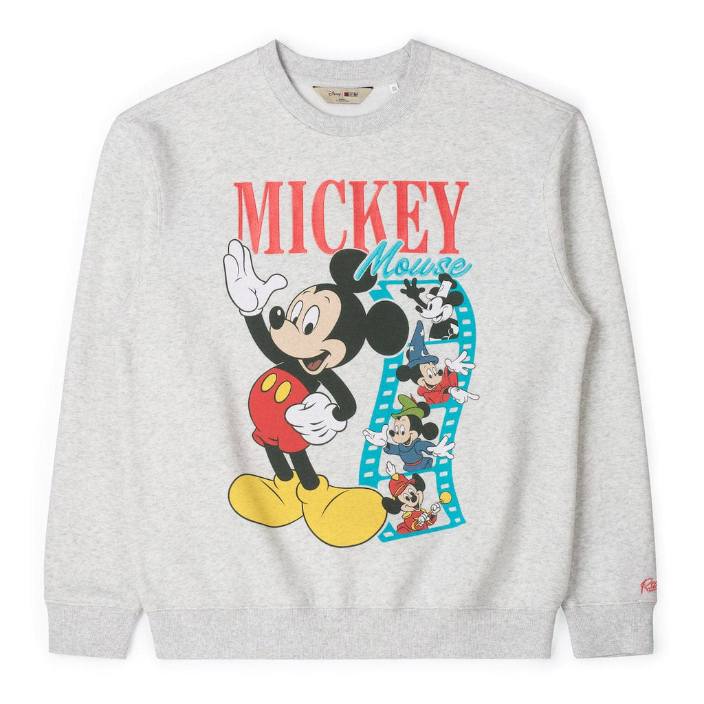 RSVLTS Mickey Through the Ears Crewneck Sweatshirt in Gray — front view