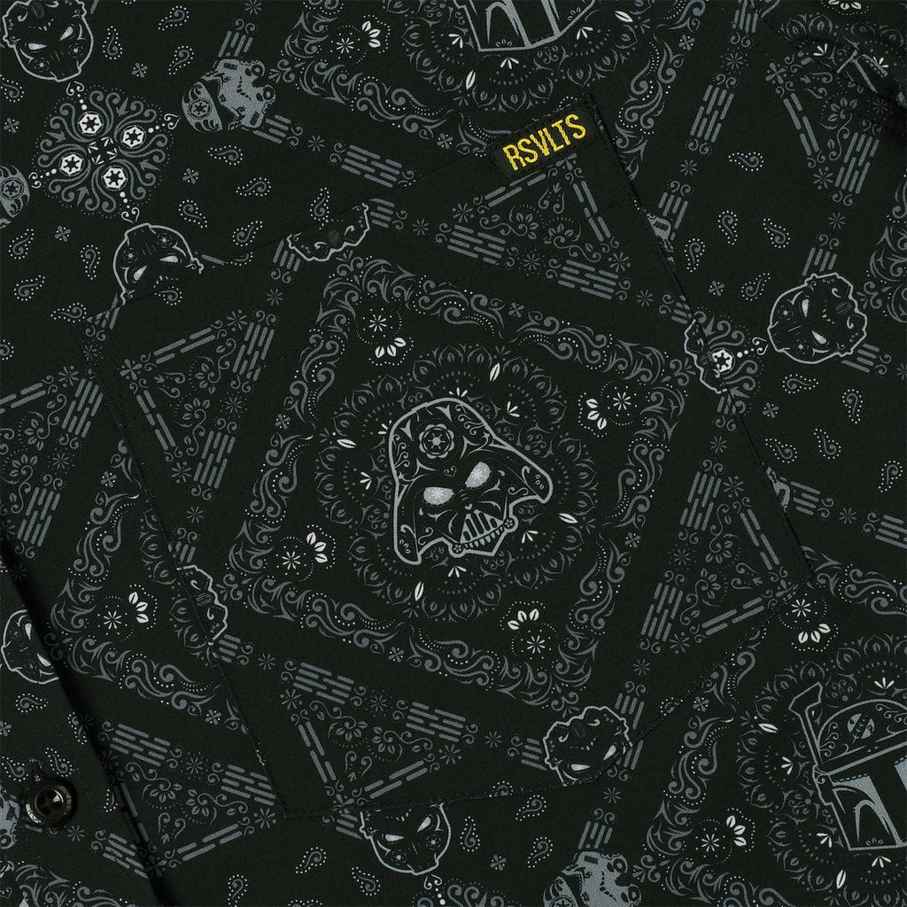 RSVLTS Day of the Dark Side KUNUFLEX Short Sleeve Shirt in Black — detail 6