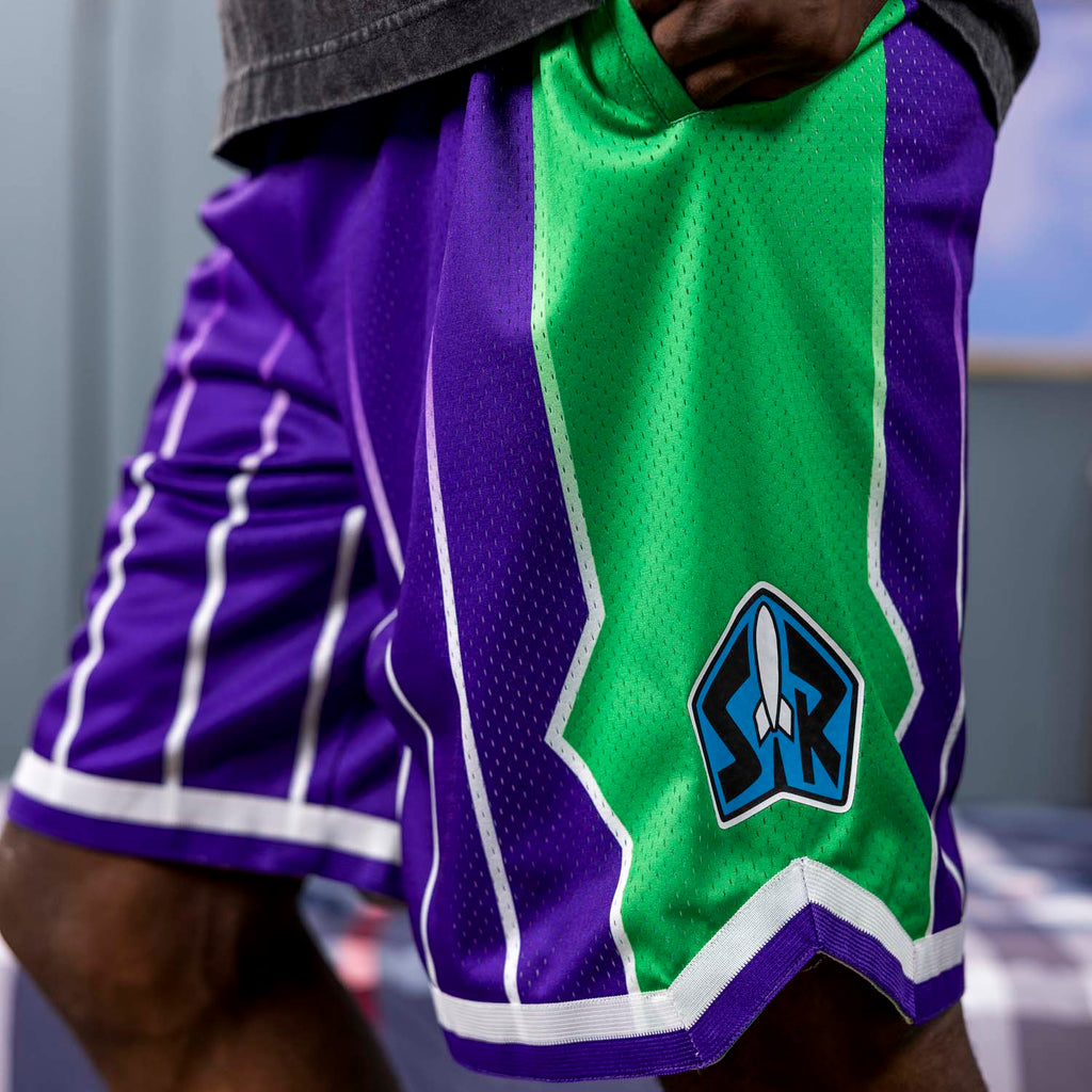 RSVLTS Space Ranger Mesh Shorts in Green — detail 4