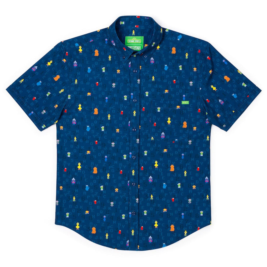 RSVLTS 8-Bit Buddies KUNUFLEX Short Sleeve Shirt in Blue — detail 8
