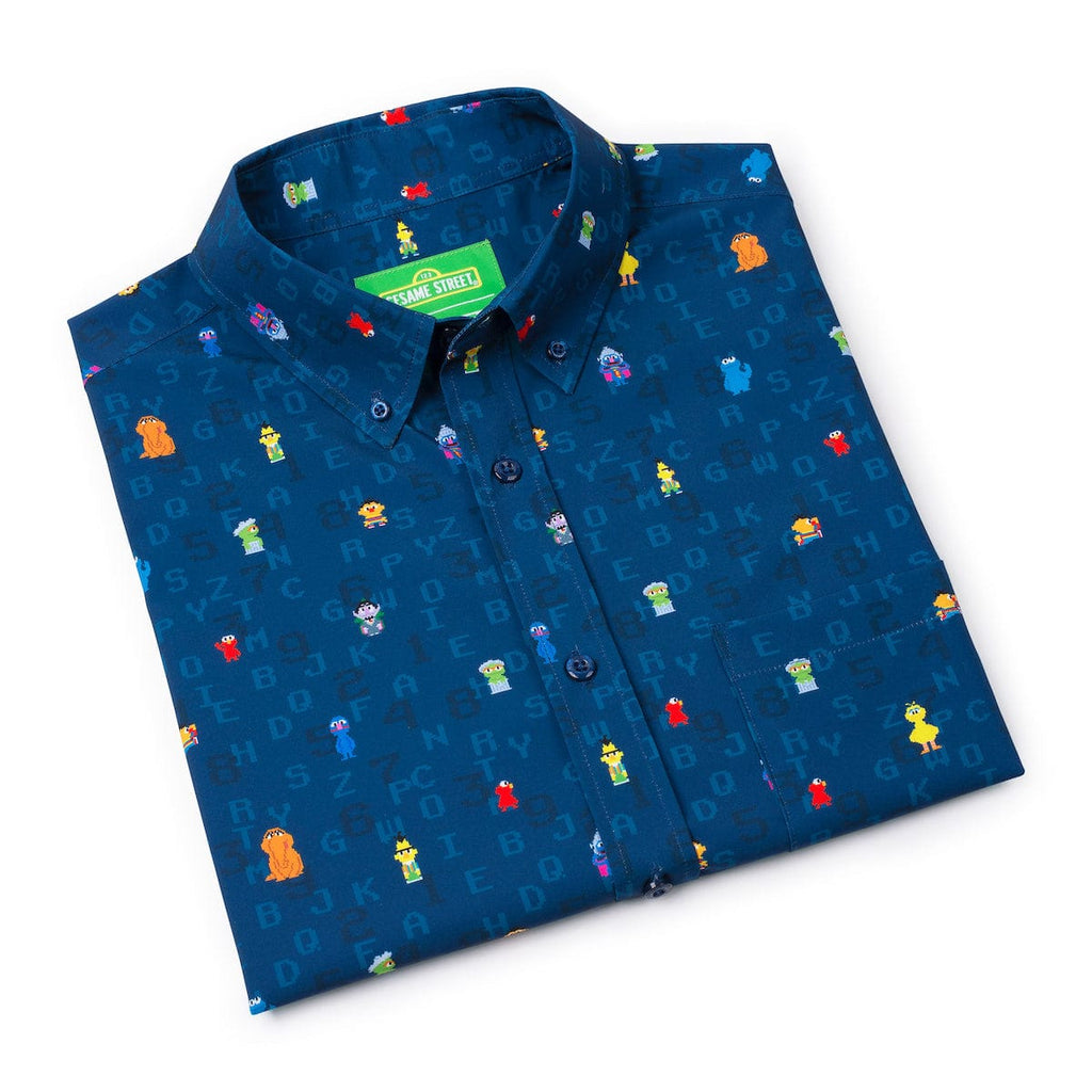 RSVLTS 8-Bit Buddies KUNUFLEX Short Sleeve Shirt in Blue — detail 11