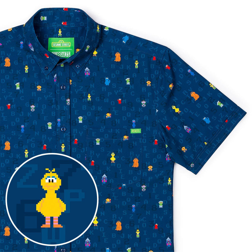 RSVLTS 8-Bit Buddies KUNUFLEX Short Sleeve Shirt in Blue — detail 4