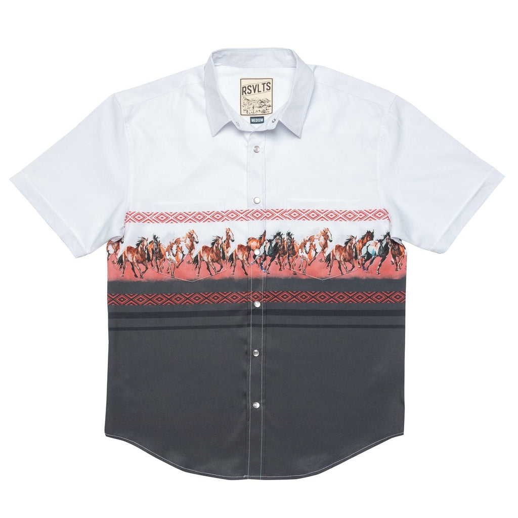 RSVLTS Runnin’ Wild KUNUFLEX Short Sleeve Shirt in White — detail 3