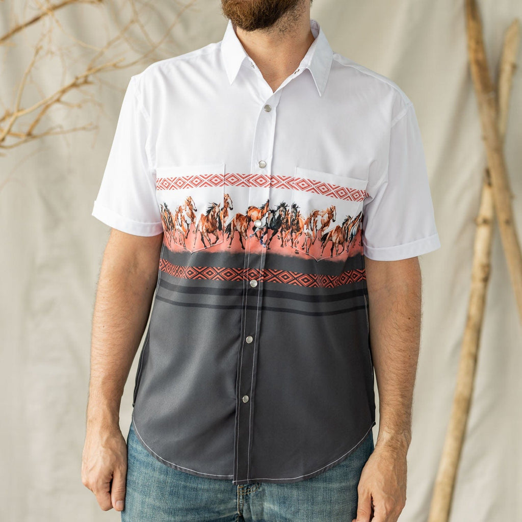 RSVLTS Runnin’ Wild KUNUFLEX Short Sleeve Shirt in White — detail 2
