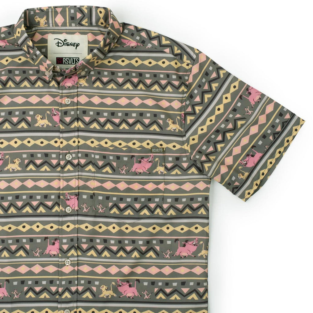 RSVLTS Hakuna Matata KUNUFLEX Short Sleeve Shirt in Brown — detail 11