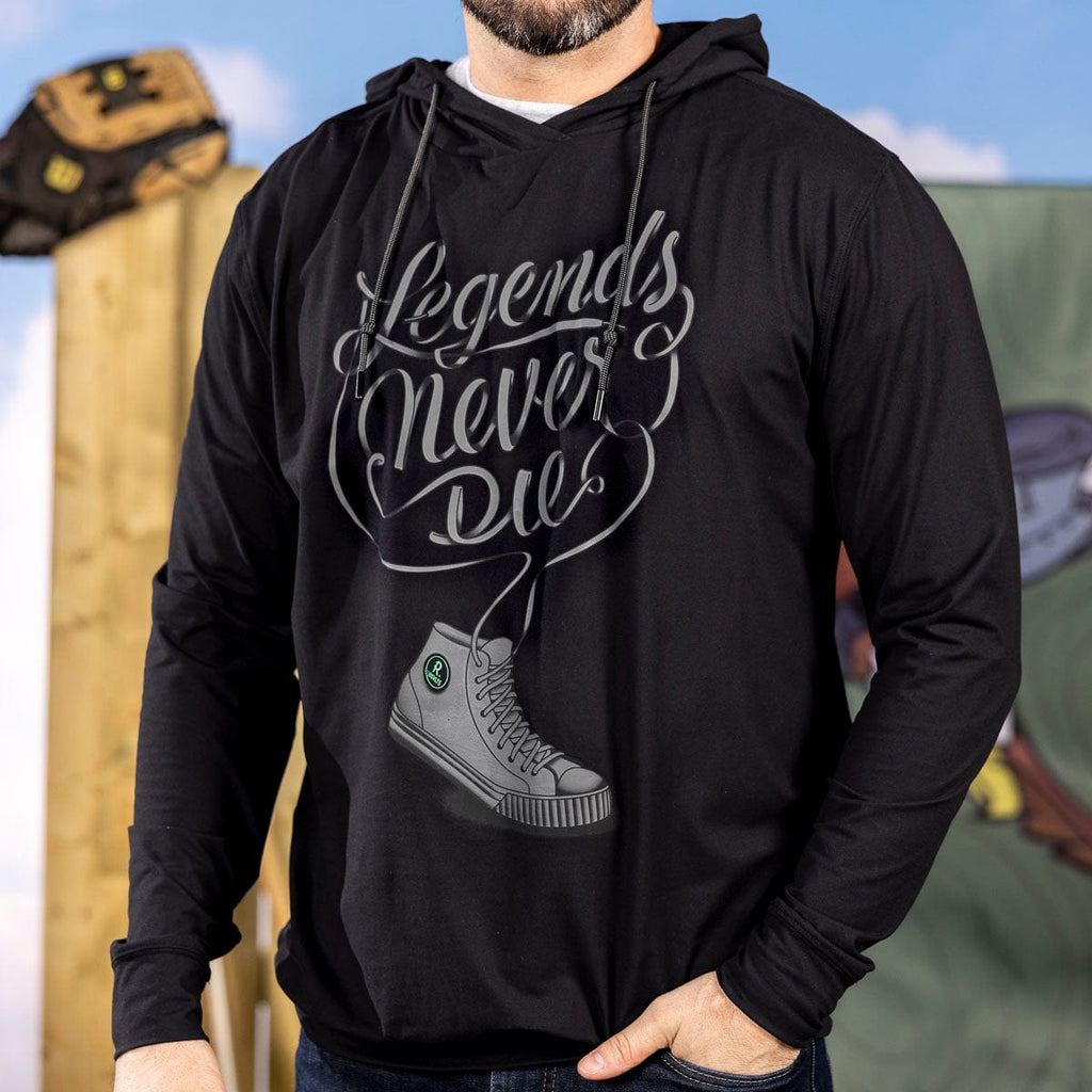 RSVLTS Legends Never Die (Black) Performance Hoodie in Black — detail 5
