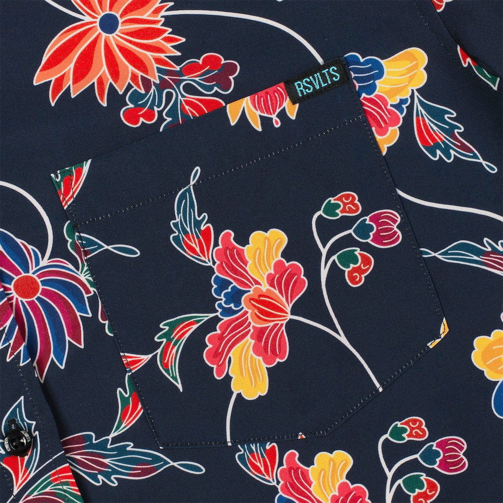 RSVLTS Retro Vines KUNUFLEX Short Sleeve Shirt in Black — detail 6