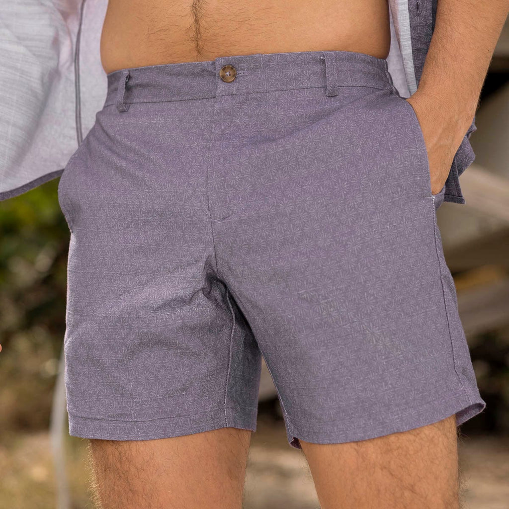 RSVLTS Violet Vacay (Faded) Bamboo Resort Shorts in Purple — detail 2