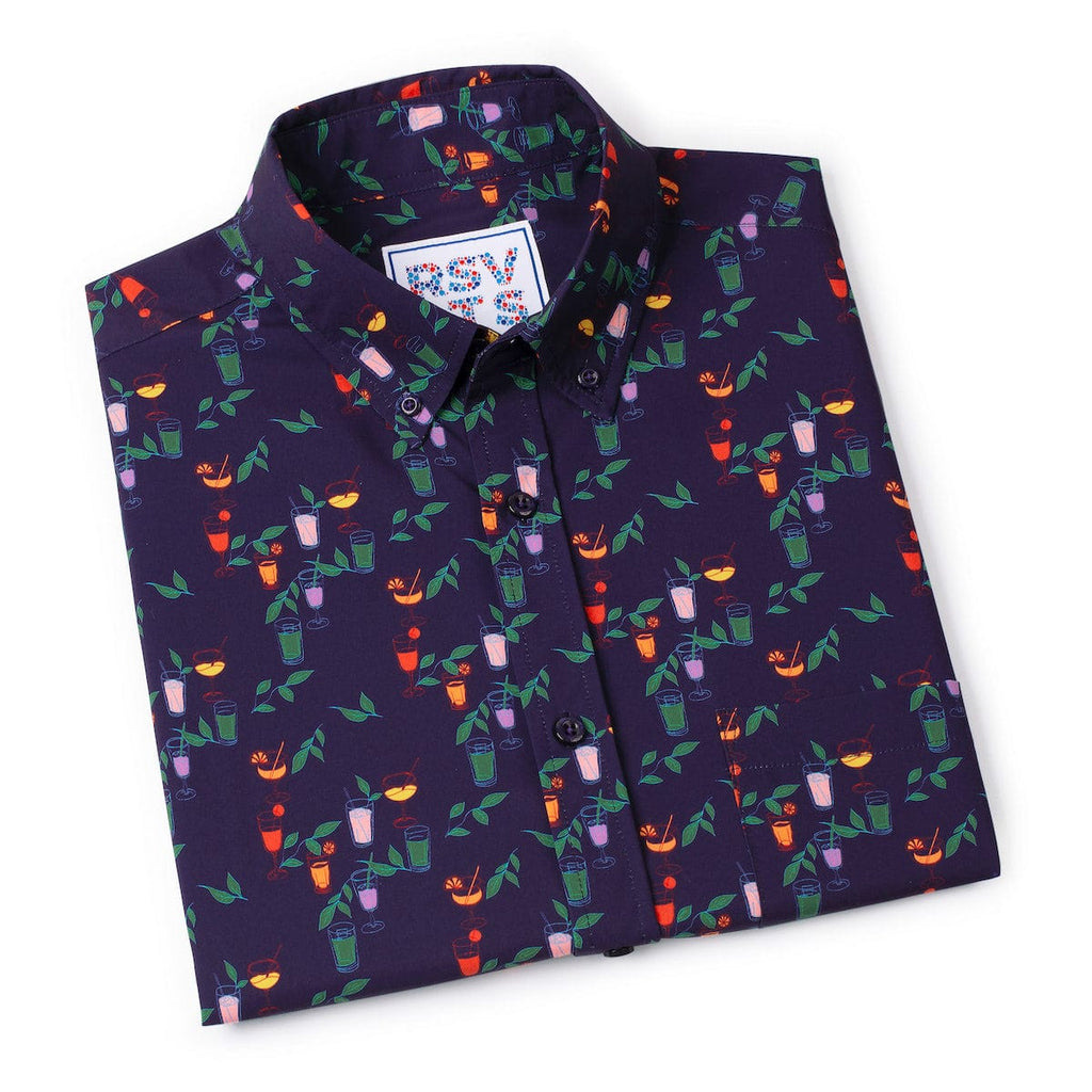 RSVLTS Off the Clock-tails KUNUFLEX Short Sleeve Shirt in Purple — detail 7