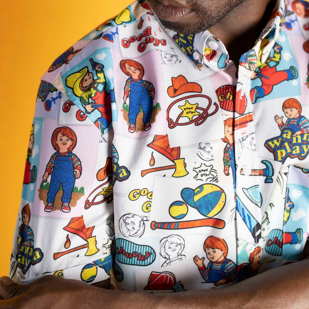 RSVLTS Wanna Color? KUNUFLEX Short Sleeve Shirt in White — detail 5
