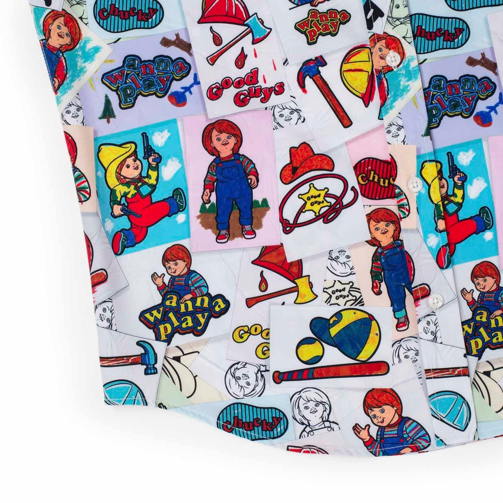 RSVLTS Wanna Color? KUNUFLEX Short Sleeve Shirt in White — detail 6