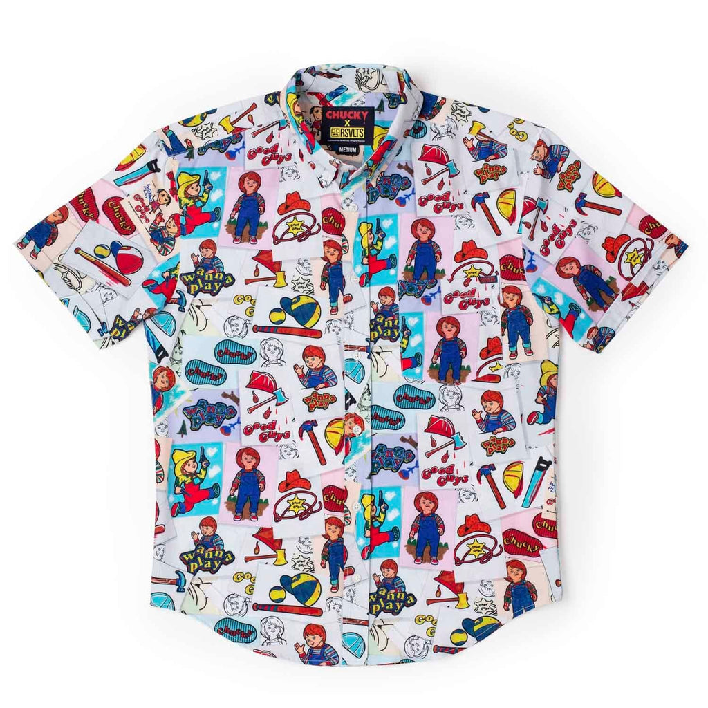 RSVLTS Wanna Color? KUNUFLEX Short Sleeve Shirt in White — detail 2