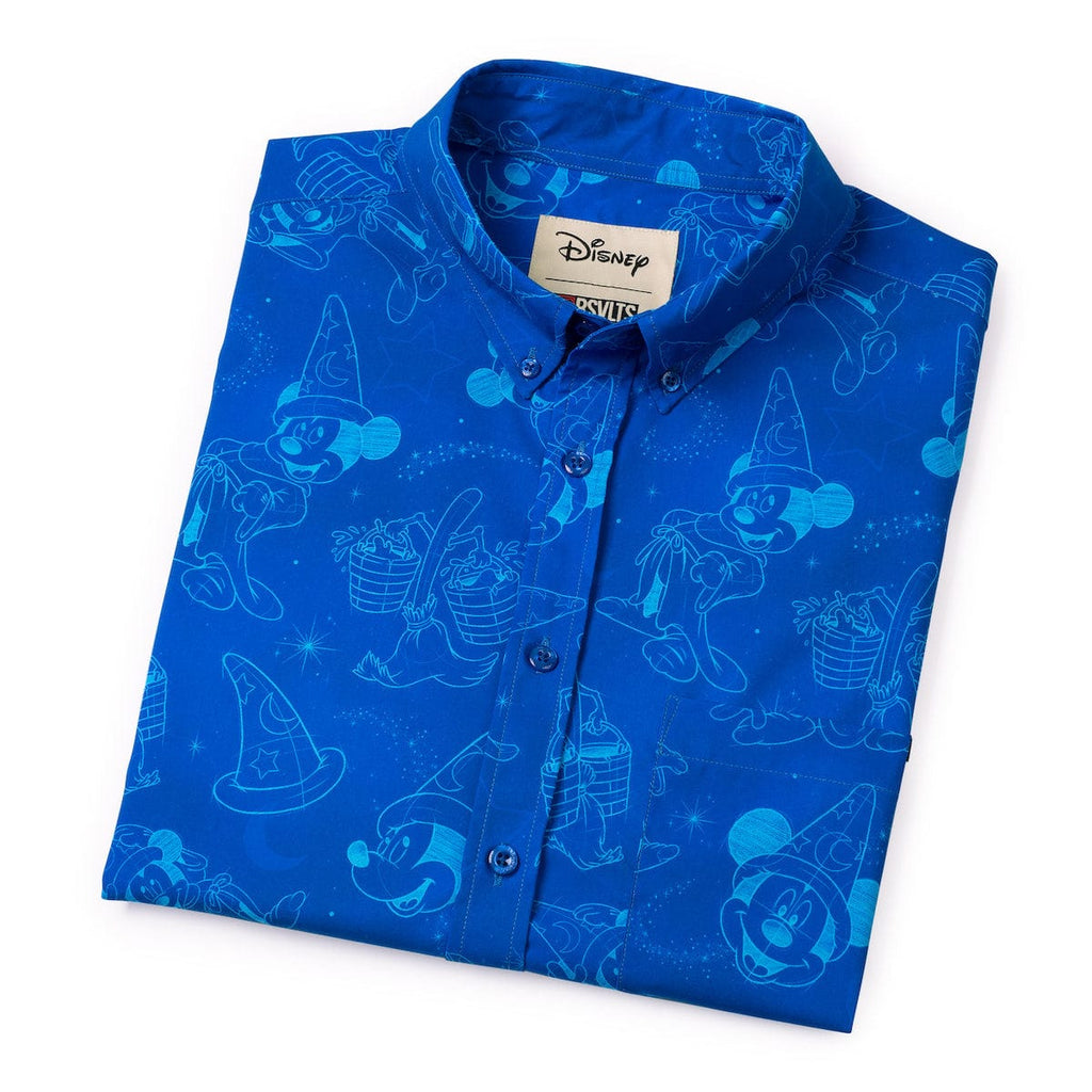 RSVLTS Sketches in the Stars KUNUFLEX Short Sleeve Shirt in Blue — detail 13