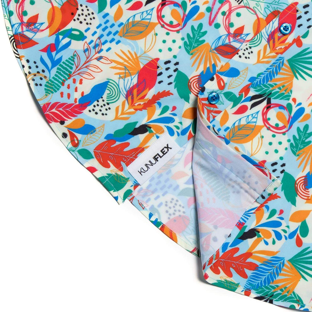 RSVLTS Welcome To The Jungle KUNUFLEX Short Sleeve Shirt in Multicolor — detail 7