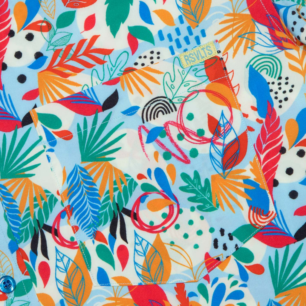 RSVLTS Welcome To The Jungle KUNUFLEX Short Sleeve Shirt in Multicolor — detail 5