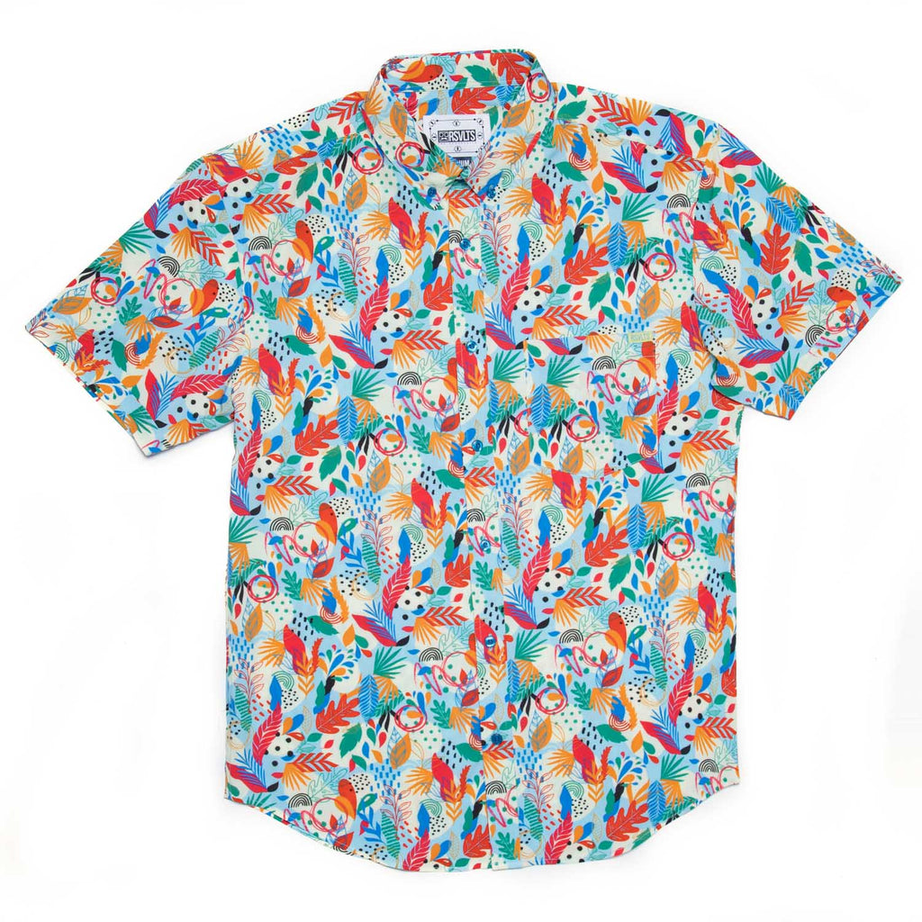 RSVLTS Welcome To The Jungle KUNUFLEX Short Sleeve Shirt in Multicolor — detail 2