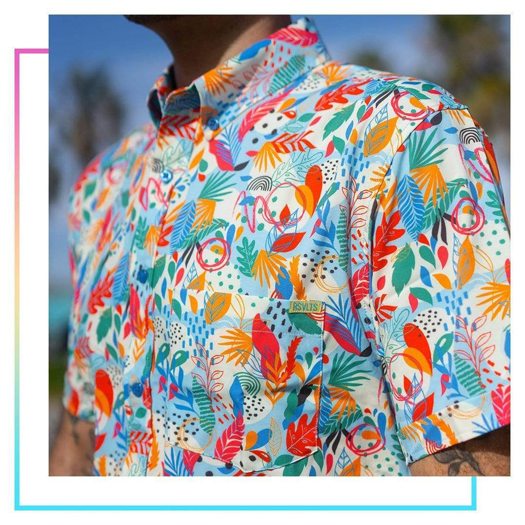 RSVLTS Welcome To The Jungle KUNUFLEX Short Sleeve Shirt in Multicolor — detail 3